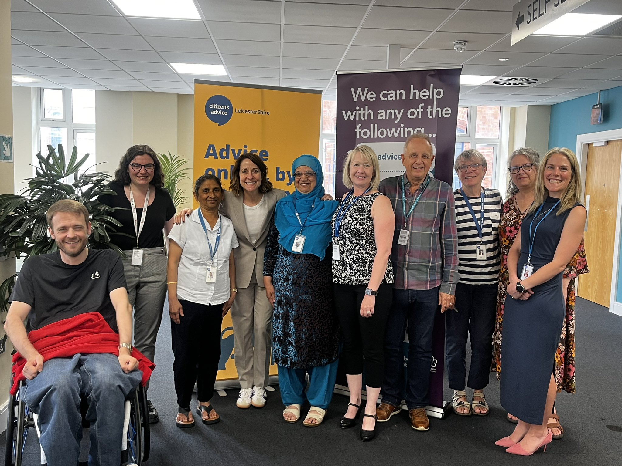 Citizens Advice Leicestershire staff with Liz Kendall
