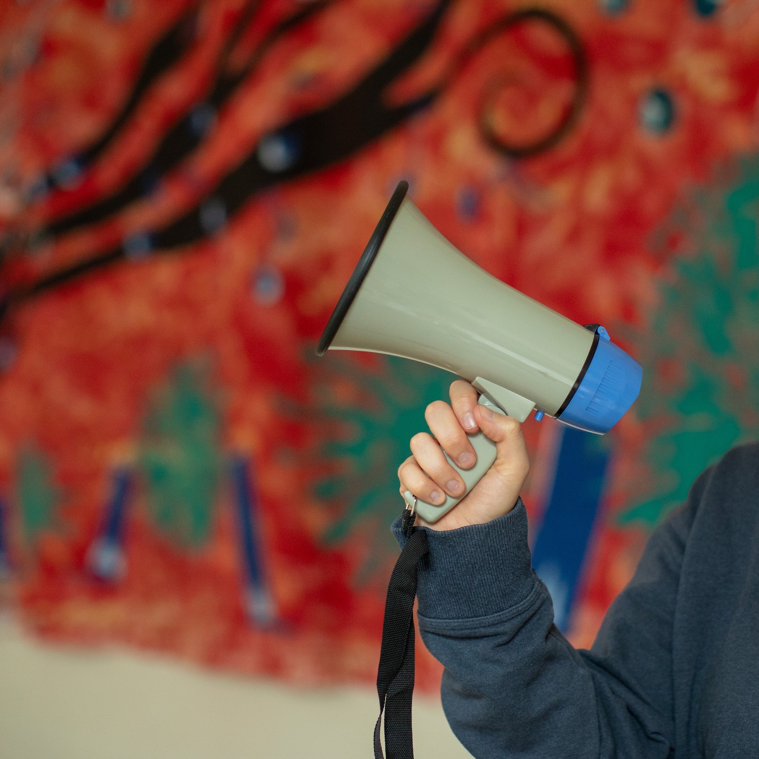 a loudspeaker at the Nottingham Women's center