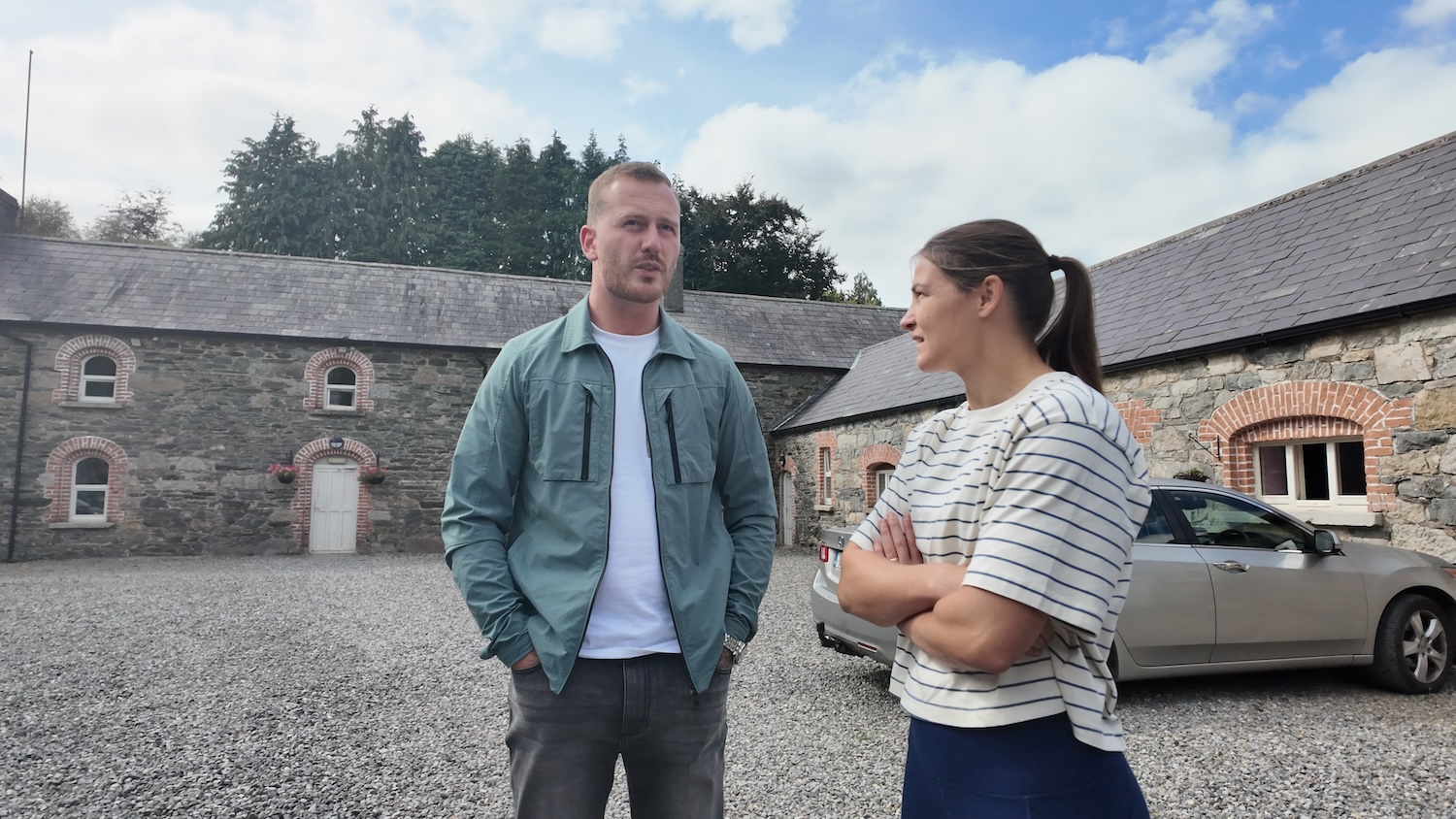 Katie Taylor Chatting to graduate of Tiglin Rehabilitation services