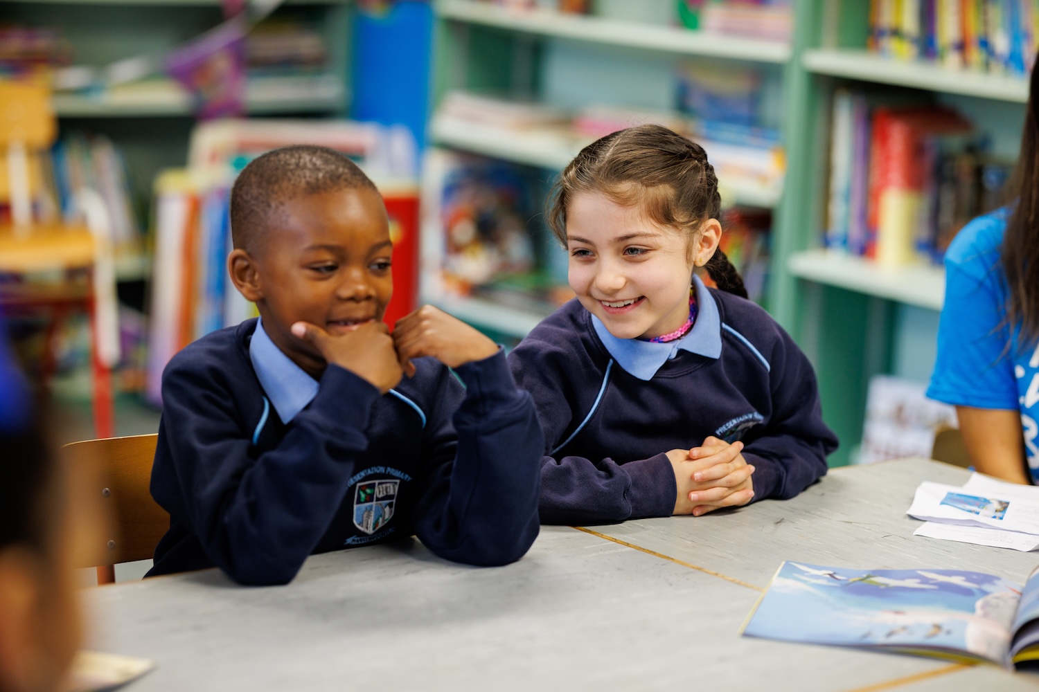Two School children smiling